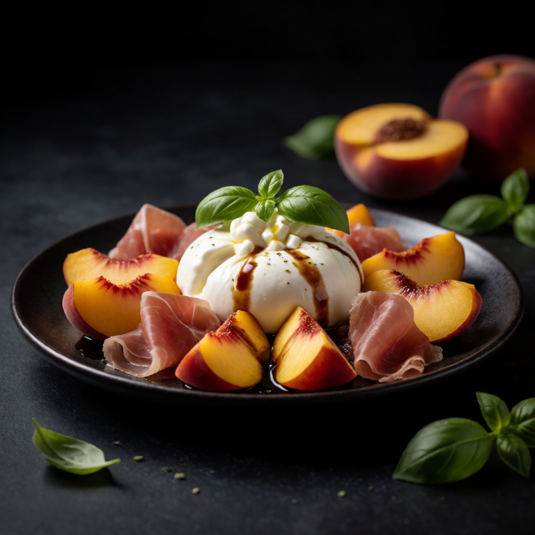 Burrata with Peach and Prosciutto