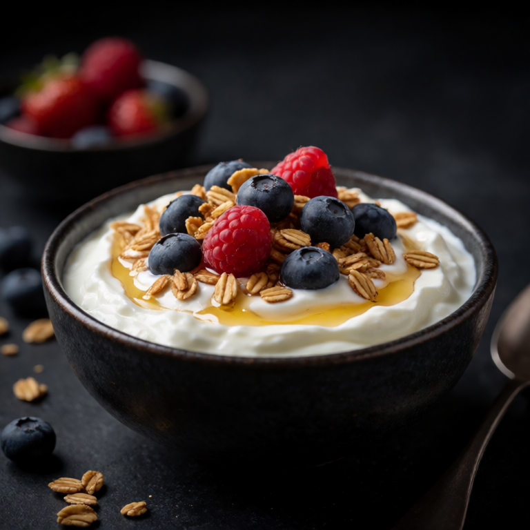 Fruit and Yogurt Bowl with Honey and Granola
