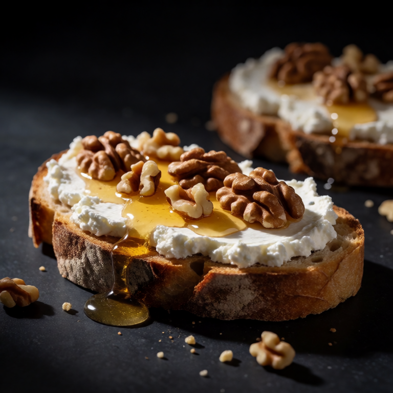 Goat Cheese Toast with Honey and Walnuts