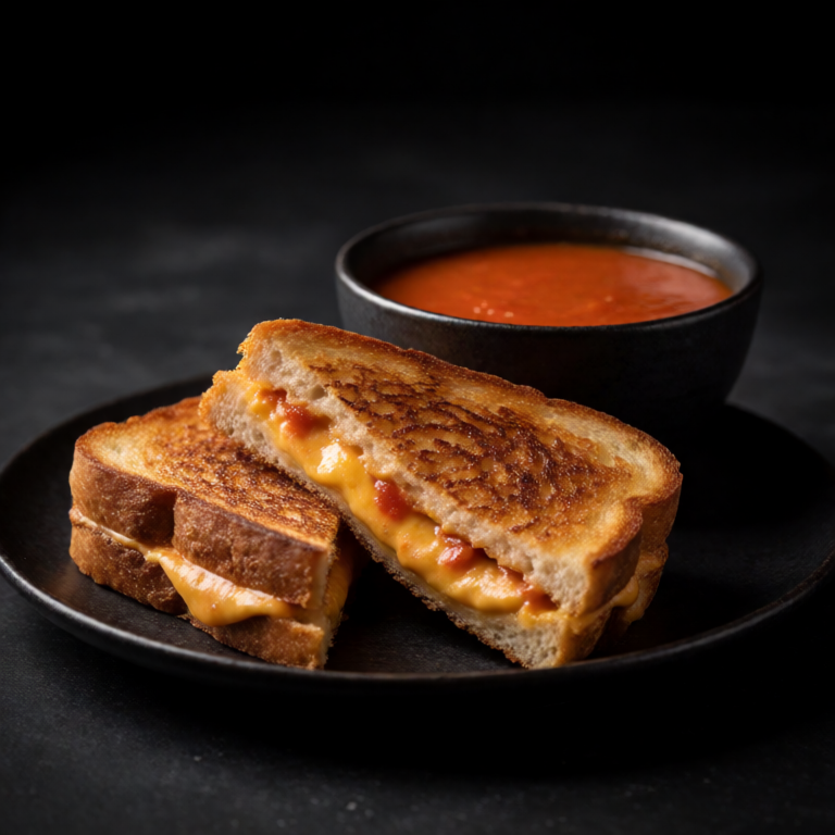 Grilled Cheese Dipped in Tomato Soup