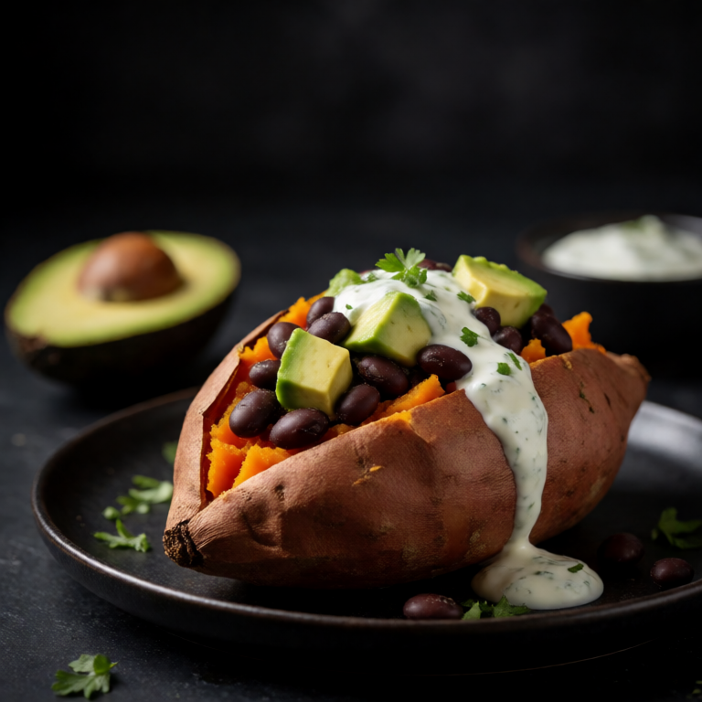 Loaded Sweet Potato with Black Beans