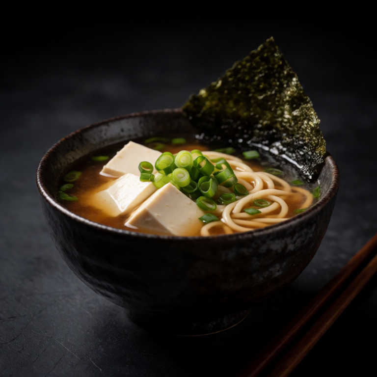 Miso Soup with Tofu and Noodles