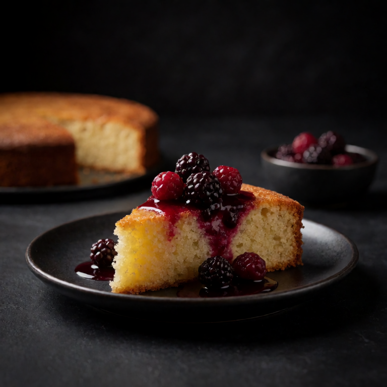 Olive Oil Cake with Macerated Berries