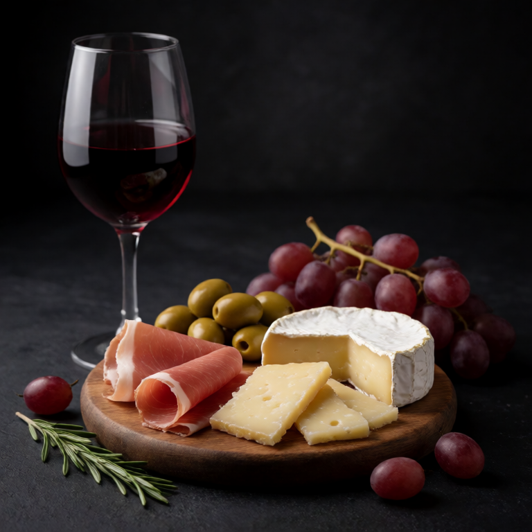 Solo Charcuterie Board with Wine