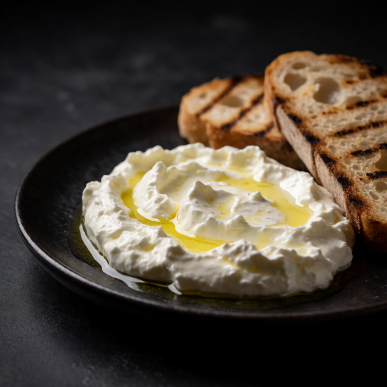 Stracciatella with Olive Oil and Grilled Bread