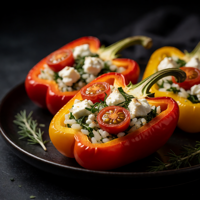 Stuffed Bell Pepper with Rice and Feta